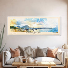 Carregar imagem no visualizador da galeria, Favignana, Italy Watercolor Beach Print, Vacation Gift, Italy Wall Art, Framed Canvas Print, Framed Beach Painting
