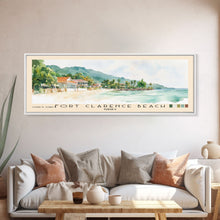 Carregar imagem no visualizador da galeria, Fort Clarence Beach, Jamaica Watercolor Beach Print, Vacation Gift, Jamaica Wall Art, Framed Canvas Print, Framed Beach Painting
