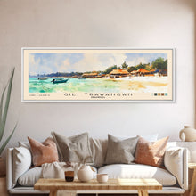 Carregar imagem no visualizador da galeria, Gili Trawangan, Indonesia Watercolor Beach Print, Vacation Gift, Indonesia Wall Art, Framed Canvas Print, Framed Beach Painting
