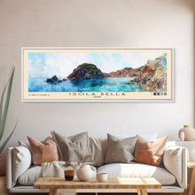 Load image into Gallery viewer, Isola Bella, Italy Watercolor Beach Print, Vacation Gift, Italy Wall Art, Framed Canvas Print, Framed Beach Painting

