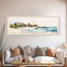 Cargar imagen en el visor de la galería, Vaadhoo Island, Maldives Watercolor Print, Vacation Gift, Maldives Wall Art, Beach Painting, Beach Decor, Large Wall Art, Wood Frame Art
