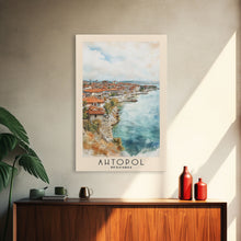 Load image into Gallery viewer, Ahtopol, Bulgaria Watercolor Beach Print, Vacation Gift, Bulgaria Wall Art, Beach Painting, Beach Decor, Beach Painting
