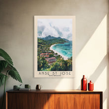 Load image into Gallery viewer, Anse St Jose, Seychelles Watercolor Beach Print, Vacation Gift, Seychelles Wall Art, Beach Painting, Beach Decor, Beach Painting
