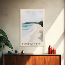 Load image into Gallery viewer, Bathsheba Beach, Barbados Watercolor Print, Vacation Gift, Barbados Wall Art, Beach Painting, Beach Decor, Large Wall Art, Wood Frame Art
