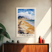 Load image into Gallery viewer, Búðir Beach, Iceland Watercolor Beach Print, Vacation Gift, Iceland Wall Art, Beach Painting, Beach Decor, Beach Painting
