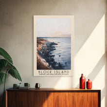 Load image into Gallery viewer, Block Island, Rhode Island,United States Watercolor Print, Vacation Gift, Rhode Island,United States Wall Art, Beach Painting, Beach Decor, Large Wall Art, Wood Frame Art
