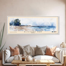 Carregar imagem no visualizador da galeria, Bloody Bay, Jamaica Watercolor Beach Print, Vacation Gift, Jamaica Wall Art, Framed Canvas Print, Framed Beach Painting
