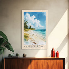Carregar imagem no visualizador da galeria, Cabbage Beach, Paradise Island, Bahamas Watercolor Beach Print, Vacation Gift, Paradise Island, Bahamas Wall Art, Framed Canvas Print, Framed Beach Painting
