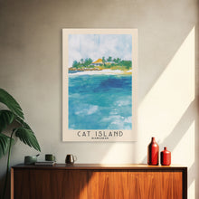 Cargar imagen en el visor de la galería, Cat Island, Bahamas Watercolor Beach Print, Vacation Gift, Bahamas Wall Art, Framed Canvas Print, Framed Beach Painting
