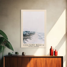 Load image into Gallery viewer, Coligny Beach, South Carolina Watercolor Print, Vacation Gift, South Carolina Wall Art, Beach Painting, Beach Decor, Large Wall Art, Wood Frame Art
