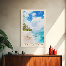 Load image into Gallery viewer, Devil’s Beach, Fiji Watercolor Beach Print, Vacation Gift, Fiji Wall Art, Beach Painting, Beach Decor, Beach Painting

