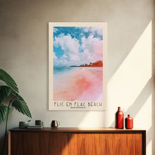 Load image into Gallery viewer, Flic en Flac Beach, Mauritius Watercolor Beach Print, Vacation Gift, Mauritius Wall Art, Beach Painting, Beach Decor, Beach Painting
