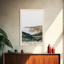 Load image into Gallery viewer, Flores Island, Portugal Watercolor Beach Print, Vacation Gift, Portugal Wall Art, Framed Canvas Print, Framed Beach Painting

