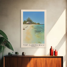 Carregar imagem no visualizador da galeria, Fort Clarence Beach, Jamaica Watercolor Beach Print, Vacation Gift, Jamaica Wall Art, Framed Canvas Print, Framed Beach Painting
