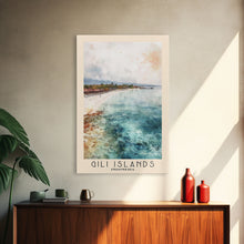 Load image into Gallery viewer, Gili Islands, Indonesia Watercolor Beach Print, Vacation Gift, Indonesia Wall Art, Beach Painting, Beach Decor, Beach Painting
