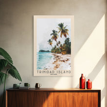 Load image into Gallery viewer, Trinidad Island, Brazil Watercolor Print, Vacation Gift, Brazil Wall Art, Beach Painting, Beach Decor, Large Wall Art, Wood Frame Art
