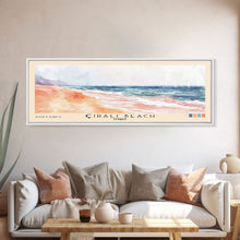 Load image into Gallery viewer, Çıralı Beach, Turkey Watercolor Print, Vacation Gift, Turkey Wall Art, Beach Painting, Beach Decor, Large Wall Art, Wood Frame Art
