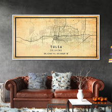 Load image into Gallery viewer, Tulsa Map Art - Oklahoma - Custom Tulsa City Streets Map Print -  University of Tulsa - Home Office Decor Tulsa Map Decor Oklahoma Wall Art
