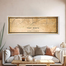 Load image into Gallery viewer, Fort Worth Panoramic map print poster or framed canvas, Texas map print poster canvas, Fort Worth city map print poster canvas, Panther City
