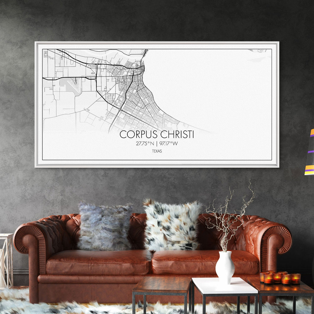 Corpus Christi Street Map, Texas Map, Map Print, Minimalist Art, Wall Art, Canvas Art, Homeschool Gifts, College Dorm Décor, Tiny Home Décor