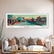 Carregar imagem no visualizador da galeria, Albuquerque New Mexico Panoramic Travel Poster Canvas Print
