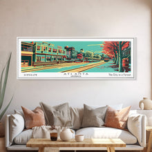 Carregar imagem no visualizador da galeria, Atlanta Georgia Panoramic Travel Poster Canvas Print
