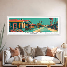 Carregar imagem no visualizador da galeria, Bakersfield California Panoramic Travel Poster Canvas Print
