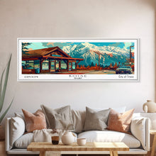 Load image into Gallery viewer, Boise Idaho Panoramic Travel Poster Framed Canvas Print, Mid Century Modern Art, Pop Art Style, Wall Art Decor, Home Decoration
