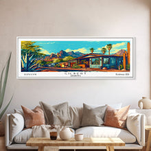 Load image into Gallery viewer, Gilbert Arizona Panoramic Wall Art Framed Canvas Print, Mid Century Modern Art, Pop Art Style, Travel Poster, Home Decor, Retro Style
