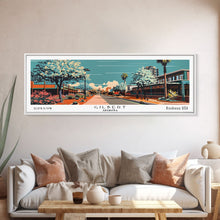 Carregar imagem no visualizador da galeria, Gilbert Arizona Panoramic Painting, Framed Canvas Print, Mid Century Modern Wall Art, Retro Pop Art Travel Poster, Office Art, Cityscape Decor, Gift Idea
