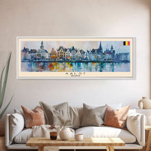 Carregar imagem no visualizador da galeria, Aalst Belgium Travel Art, City Art, Framed Canvas Print or Metal Wall Art, Europe Travel Poster, Panoramic Wall Art, Extra Wide Wall Art
