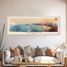 Carregar imagem no visualizador da galeria, Badalona Spain Travel Print Wall Art, Panoramic City Art, Travel Art, Wall Decor, Vacation Gift, Framed Canvas Print Or Metal Art
