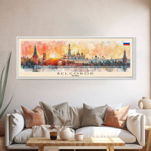 Cargar imagen en el visor de la galería, Belgorod Russia Travel Art, City Art, Framed Canvas Print or Metal Wall Art, Europe Travel Poster, Panoramic Wall Art, Extra Wide Wall Art
