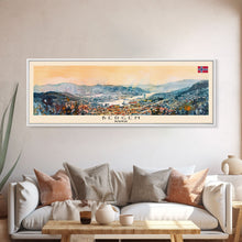 Load image into Gallery viewer, Bergen Norway Wall Art, Panoramic Travel Poster, Panoramic Framed Canvas Print, City Wall Art, Wall Hanging Home Decor, Travel Art
