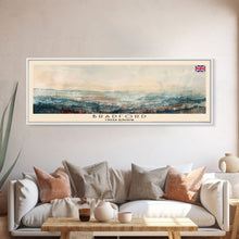 Load image into Gallery viewer, Bradford United Kingdom Travel Print Wall Art, Panoramic City Art, Travel Art, Wall Decor, Vacation Gift, Framed Canvas Print Or Metal Art
