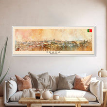 Load image into Gallery viewer, Braga Portugal Travel Art, City Art, Framed Canvas Print or Metal Wall Art, Europe Travel Poster, Panoramic Wall Art, Extra Wide Wall Art

