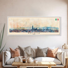 Carregar imagem no visualizador da galeria, Brescia Italy Travel Print Wall Art, Panoramic City Art, Travel Art, Wall Decor, Vacation Gift, Framed Canvas Print Or Metal Art
