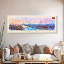 Cargar imagen en el visor de la galería, Chemnitz Germany Wall Art, Panoramic Travel Poster, Panoramic Framed Canvas Print, City Wall Art, Wall Hanging Home Decor, Travel Art
