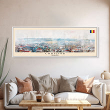 Load image into Gallery viewer, Craiova Romania Travel Print Wall Art, Panoramic City Art, Travel Art, Wall Decor, Vacation Gift, Framed Canvas Print Or Metal Art
