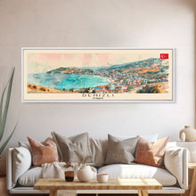Load image into Gallery viewer, Denizli Turkey Wall Art, Panoramic Travel Poster, Panoramic Framed Canvas Print, City Wall Art, Wall Hanging Home Decor, Travel Art
