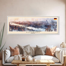 Load image into Gallery viewer, Duisburg Germany  Wall Art, Panoramic Travel Poster, Panoramic Framed Canvas Print, City Wall Art, Wall Hanging Home Decor, Travel Art
