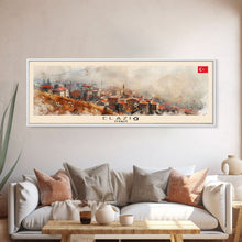 Load image into Gallery viewer, Elaz Turkey Wall Art, Panoramic Travel Poster, Panoramic Framed Canvas Print, City Wall Art, Wall Hanging Home Decor, Travel Art
