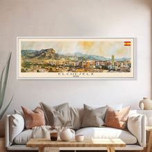 Load image into Gallery viewer, Elche Spain Travel Art, City Art, Framed Canvas Print or Metal Wall Art, Europe Travel Poster, Panoramic Wall Art, Extra Wide Wall Art
