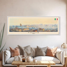 Carregar imagem no visualizador da galeria, Foggia Italy Wall Art, Panoramic Travel Poster, Panoramic Framed Canvas Print, City Wall Art, Wall Hanging Home Decor, Travel Art
