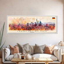 Carregar imagem no visualizador da galeria, Frankfurt Germany Travel Print Wall Art, Panoramic City Art, Travel Art, Wall Decor, Vacation Gift, Framed Canvas Print Or Metal Art
