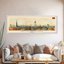 Carregar imagem no visualizador da galeria, Gelsenkirchen Germany Panoramic Travel Poster, Framed Canvas Print or Metal Wall Art, Travel Art, Home Decor, Panoramic Painting, Midcentury Art
