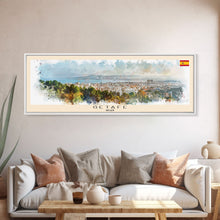 Load image into Gallery viewer, Getafe Spain Panoramic Travel Poster, Framed Canvas Print or Metal Wall Art, Travel Art, Home Decor, Panoramic Painting, Midcentury Art
