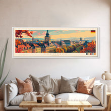 Cargar imagen en el visor de la galería, Chemnitz Germany Wall Art, Panoramic Travel Poster, Panoramic Framed Canvas Print, City Wall Art, Wall Hanging Home Decor, Travel Art
