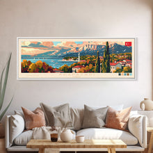 Carregar imagem no visualizador da galeria, Adapazar Turkey Panoramic Travel Poster, Framed Canvas Print or Metal Wall Art, Travel Art, Home Decor, Panoramic Painting, Midcentury Art
