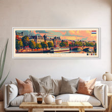 Carregar imagem no visualizador da galeria, Arnhem Netherlands Wall Art, Panoramic Travel Poster, Panoramic Framed Canvas Print, City Wall Art, Wall Hanging Home Decor, Travel Art
